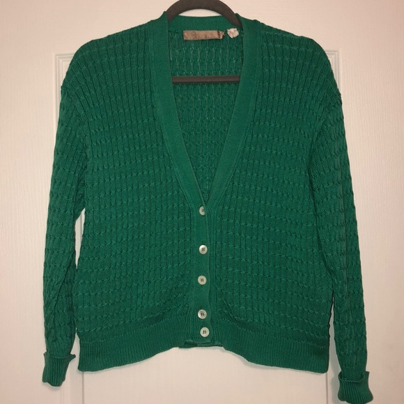 Perry Ellis Kelly Green Cardigan - Picture 1 of 5